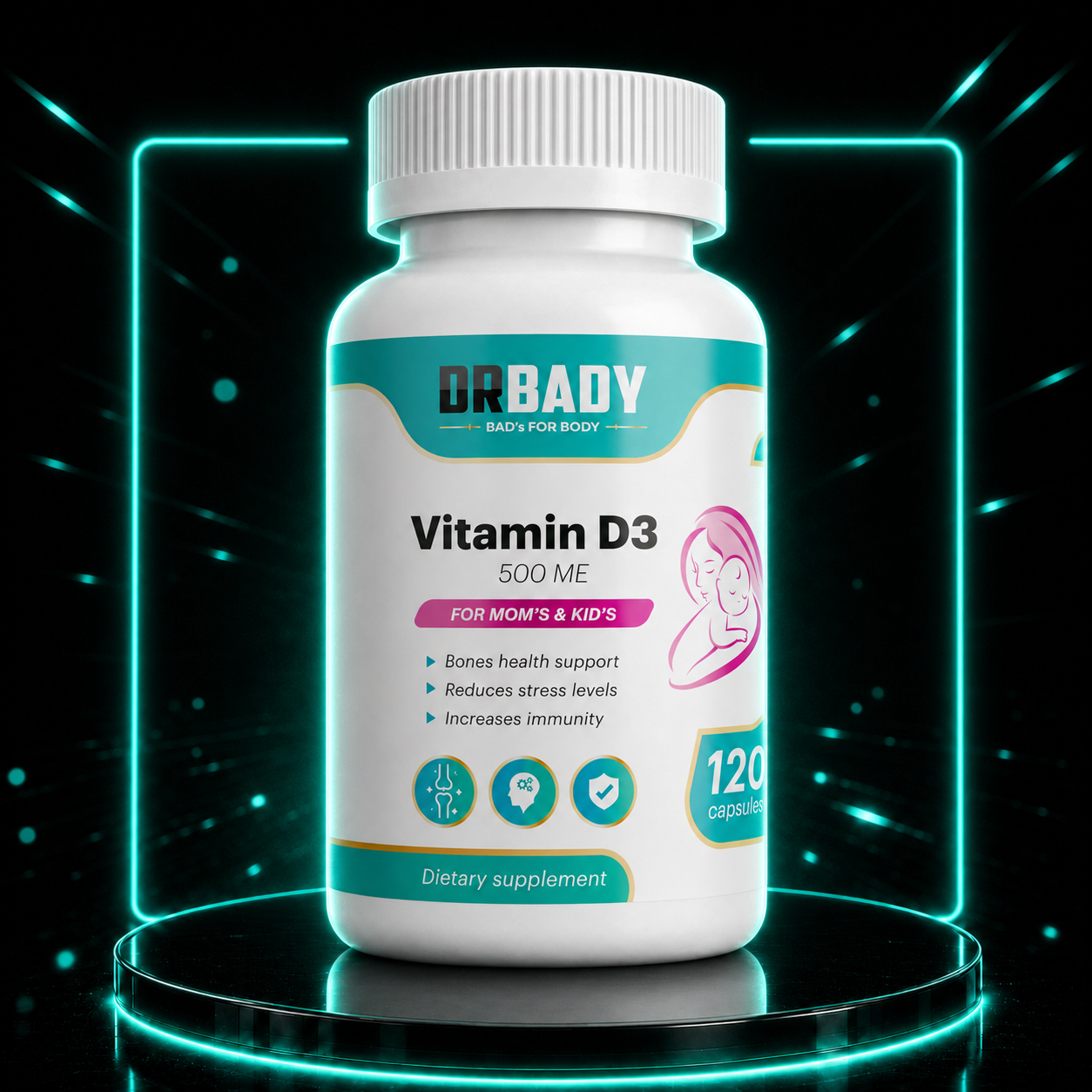 DrBADY Vitamin D3 500me 120 CAPS